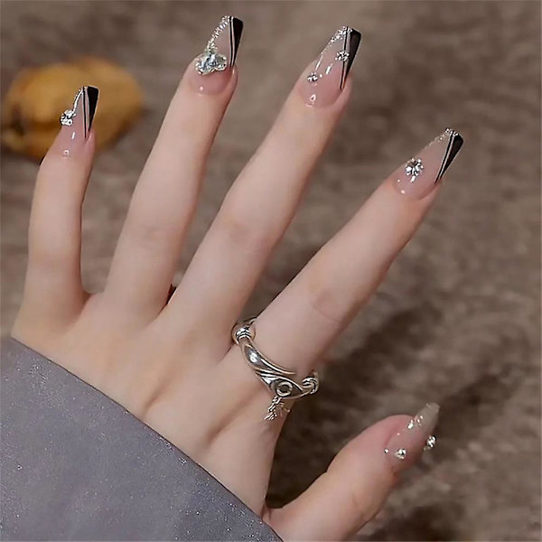 Manikyr Rhinestones, Konstgjorda Naglar, Populära Långa Press-on Naglar