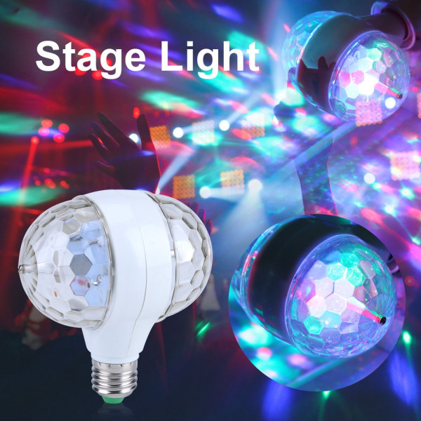 E27 LED-lamput, 6W monivärinen pyörivä lavavalo