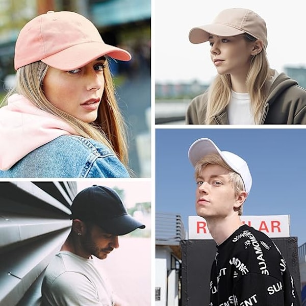 Baseball caps Unisex casual utendørs sports caps Justerbar baseball caps Lysebrun Khaki