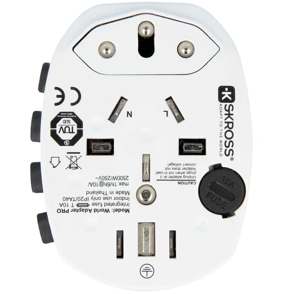 Världsreseadapter PRO World Jordad White 185