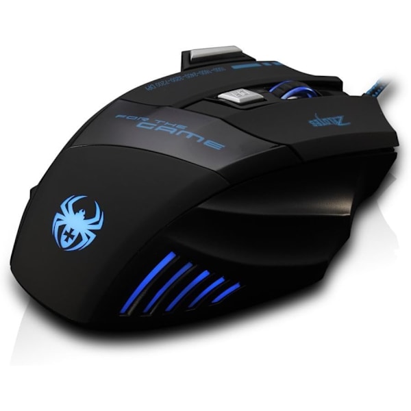 Ledningsforbundet gaming mus, 2400 DPI, 7 knapper ergonomisk mus, USB optisk mus, computermus, ledningsforbundet mus til PC, bærbar, sort