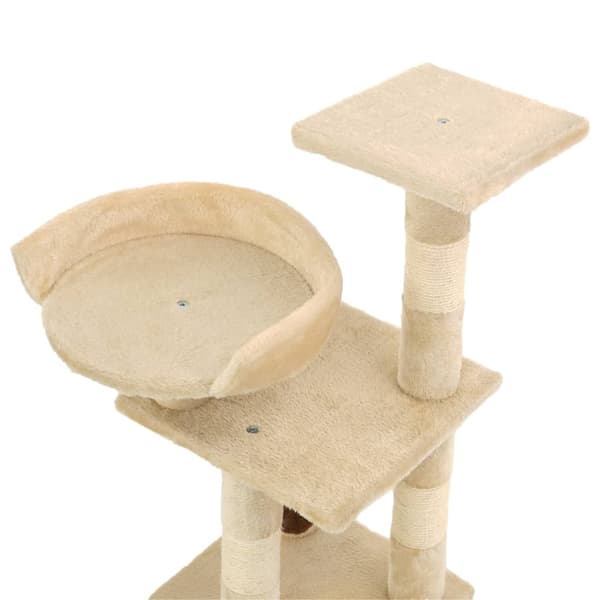 vidaXL Klorestativ til katt med sisalstolper 65 cm beige Beige beige
