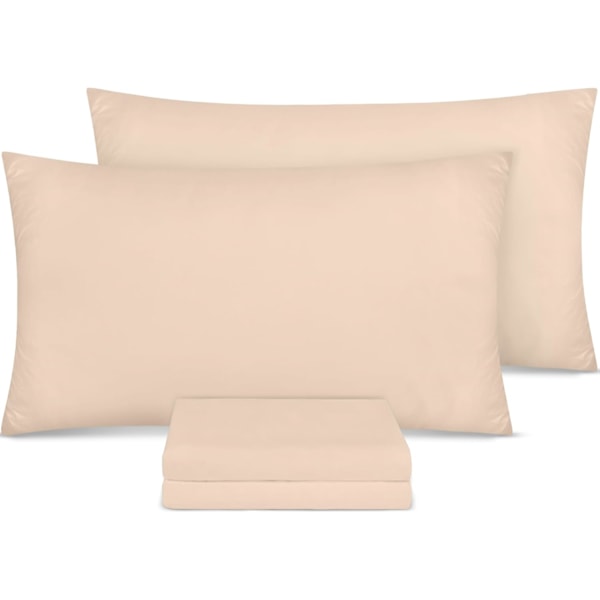 Tyynyliinat 4 kpl - Standardikoko 50x75 cm - 100% harjattua mikrokuitua, kirjekuorikiinnitys, beige