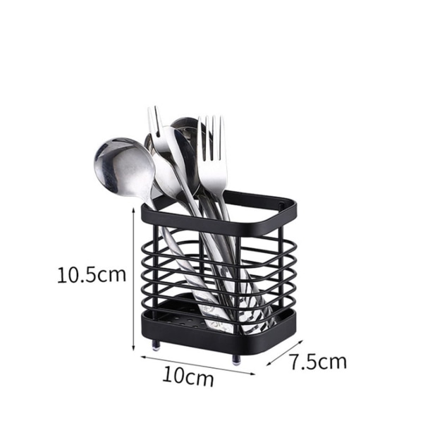 Svampholder for kjøkkenvask, rustfritt stål (svart)