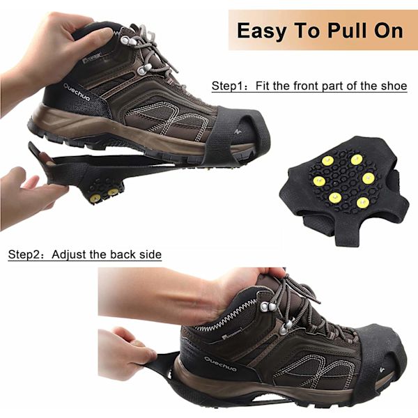 Isgreb Snegreb Traktionssko Isgreb Snegreb Non-Slip Over Sko Gummi Pigge Crampons Anti Slip Holdbar Slip-on Stretch Fodtøj(M)