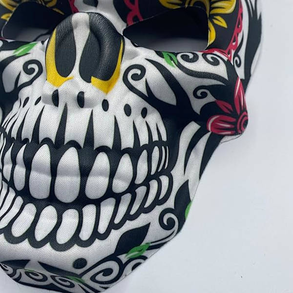 Halloween Día de Muertos Sukkerkranie Kostume Maske Día de Muertos Udklædning (flamme)