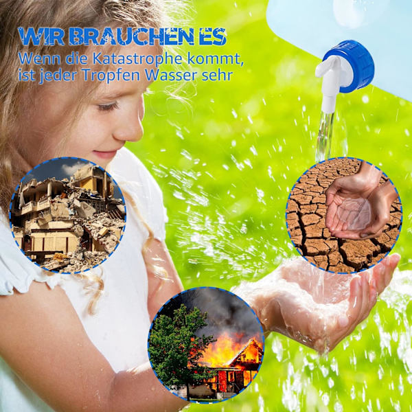 Richeer 4-pack hopfällbara vattenbehållare, 10 L/20 L, flexibel vattenbehållare, hopfällbar vattenbehållare, BPA-fri för utomhuscamping