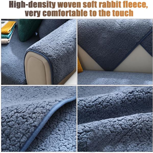 Premium Velour Sofabetræk, Skridsikre Sofabetræk, Elaborerede og Udsøgte Sofabetræk, Sofahyndebetræk til Soveværelse, Hotel og Kontor (70*70cm) Blue 70*70cm