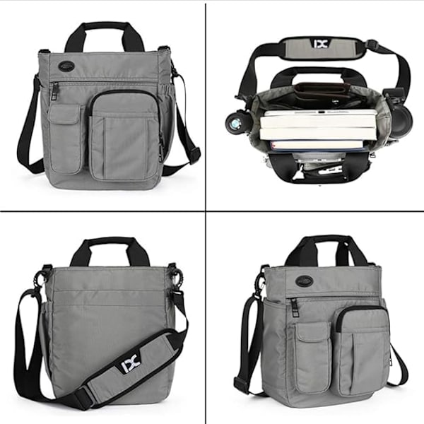 Nylon Crossbody Messenger Bag, Multifunksjonell Skulderbag, Laptop Bag for Menn og Kvinner Sport Reise Business