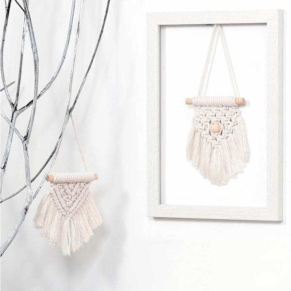 5 kappaletta Mini Macrame Seinävaate Koriste Käsintehty Kudottu Seinävaate