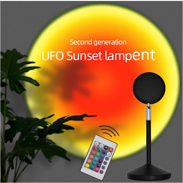 Solnedgang Lampe, 16 Farger Solnedgangsprosjektorlampe med Fjernkontroll, Solnedgangsprosjektor