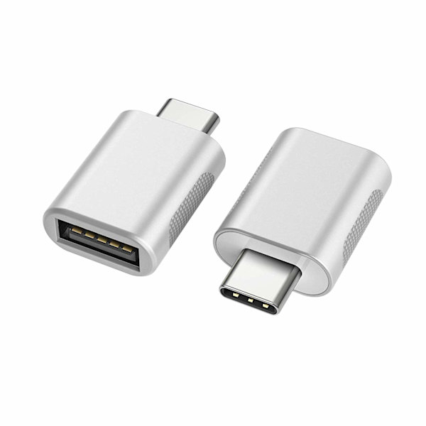 2-pack USB Type-C till USB-adapter (Silver)