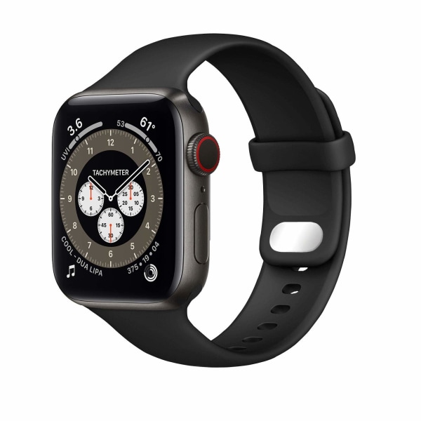 Yhteensopiva Apple Watch rannekkeiden 45 mm 42 mm 44 mm, pehmeän urheilurannekkeen silikonikorvausrannekkeen kanssa iWatch Series SE:lle 7 6 5 4 3 2 1 miehille, naisille