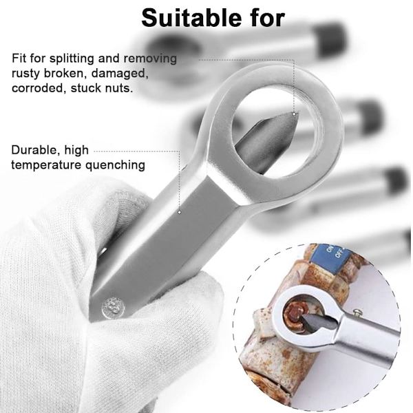 3 st metallmutterdelare 9-12mm/12-16mm/16-22mm
