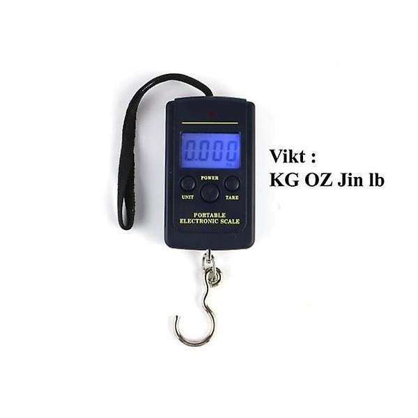 Digital vekt fiskevekt 0 - 40kg også for bagasje etc. Svart