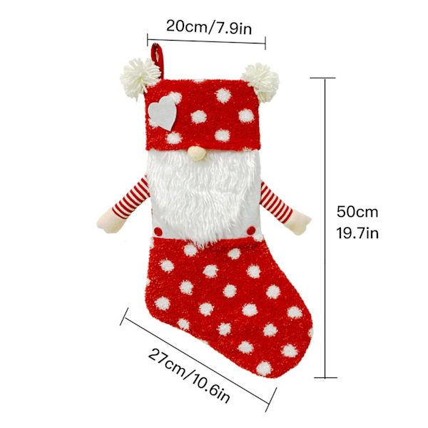 2-pack 19,7-tums julstrumpor, handgjorda plysch