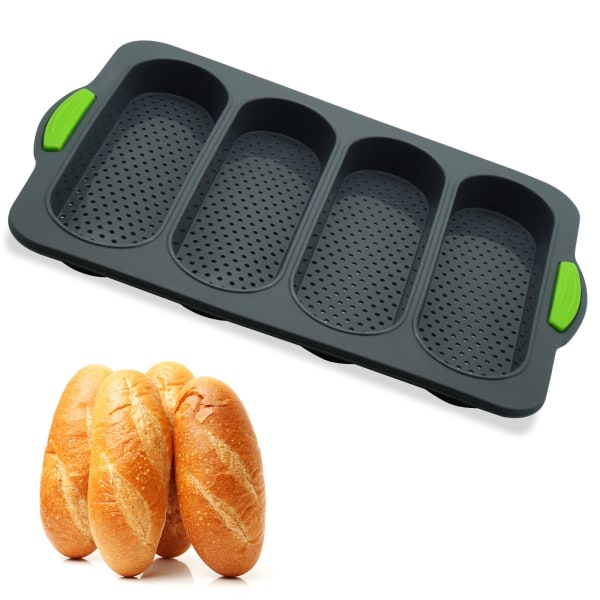 Bread Loaf Pan for Baking, Silicone 4 Cavity Baguettes Pan