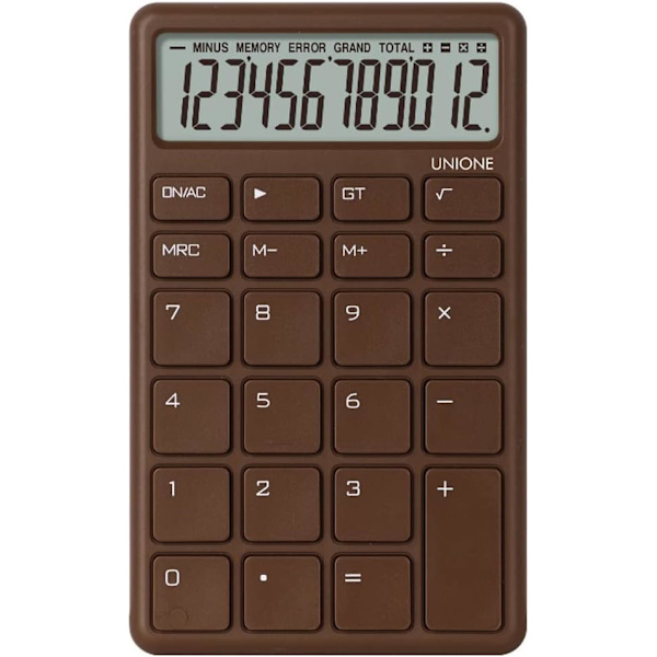 Lommeregner til lomme & skrivebord i beige med lys LCD, dobbelt strøm håndholdt skrivebord