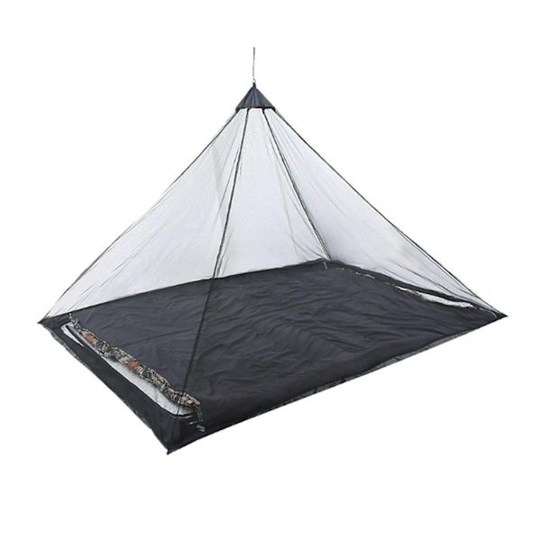 Myggenet til camping seng, udendørs rejse myggenet telt med bæretaske, myggenet (sort, 220x120x100cm)