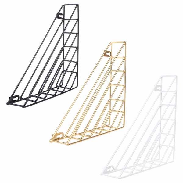 Nordisk geometrisk väggmonterad tidningsställ - Järn (Guld)