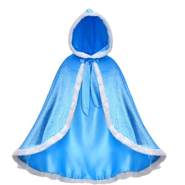 Prinsesse hette cape kappe kostyme (blå for høyde 120cm-130cm)