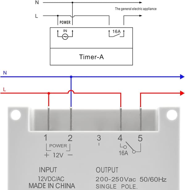12V DC 16A Hvid Programmerbar Timer Switch med LCD Digital Display med Vandtæt Cover