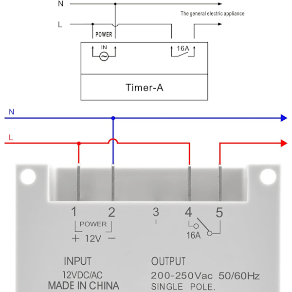 12V DC 16A Valkoinen Ohjelmoitava Ajastinkytkin LCD Digitaalinäytöllä ja Vedenpitävällä Suojuksella
