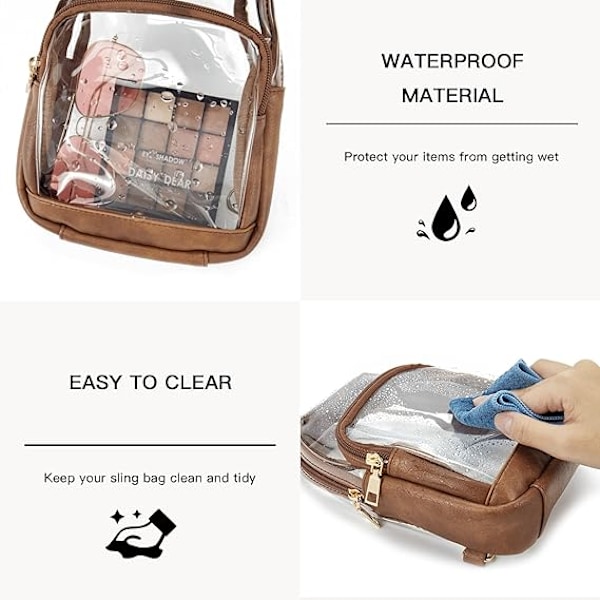 Läpinäkyvä Sling Bag -laukku, Läpinäkyvä Vyölaukku Stadionhyväksytty Crossbody-laukku Naisten Kestävä Läpinäkyvä Rintalaukku Säädettävällä Hihnalla