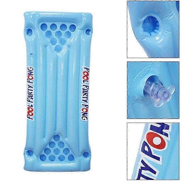 Oppustelig Pool Party Flydende Flåde Multifunktionel Øl Ping Pong Luftmadras Oppusteligt Øl Ping Pong Bord til Strand Swimmingpool Camping