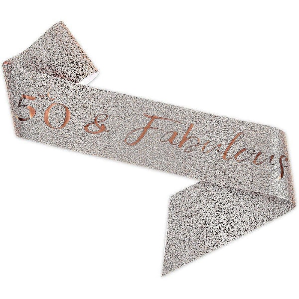 50-vuotissyntymäpäivän siipi ja tiara ruusukultainen syntymäpäiväsiipi kruunu 50 & Fabulous olkahihna ja tiara naisille
