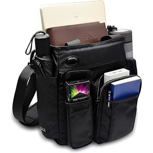 Nylon Crossbody Messenger Bag, Multifunksjonell Skulderbag, Laptop Bag for Menn og Kvinner Sport Reise Business