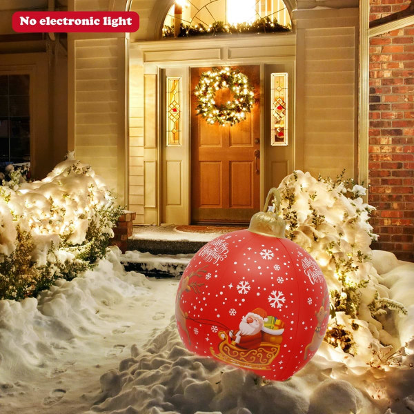 Uppblåsbar julkula 23 tum stor utomhus jul PVC uppblåsbar boll jätte blås upp boll dekorationer Återanvändbar tomte snögubbe uppblåsbara bollar
