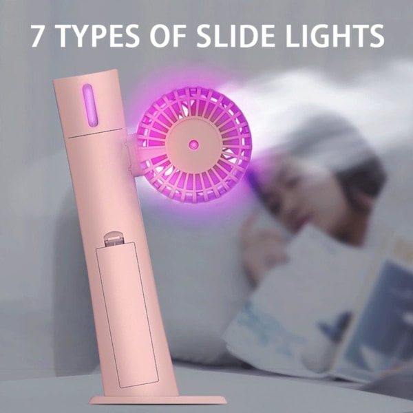 Bärbar USB Fläkt Clip Fläkt Spray Bord Vatten Elektrisk Fläkt, Liten Mini Handhållen Fläkt Tyst Kraftfull LED Uppladdningsbar Batterifläkt Bärbar Kontorsfläkt