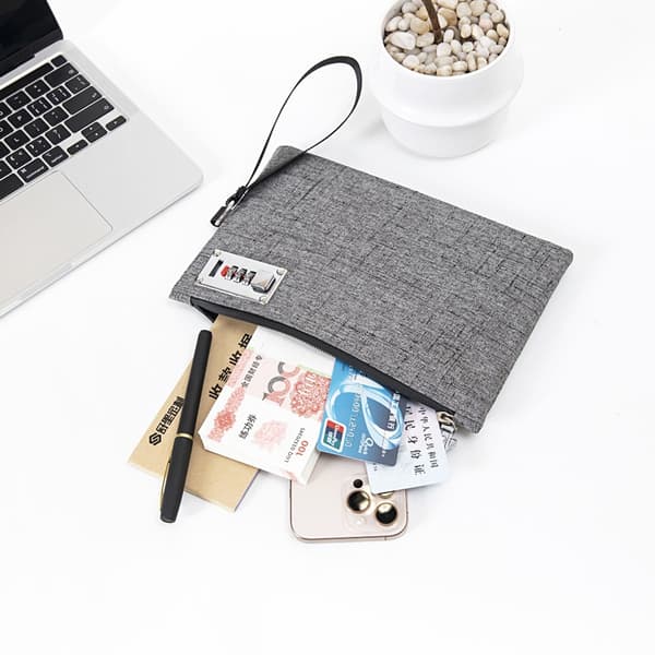 Sikker RFID-blokerende rejsedokumentorganizer grå Grey 122