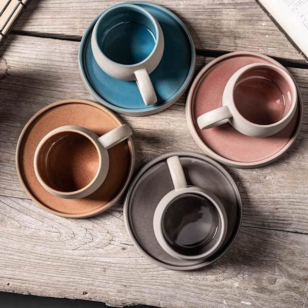 Eksklusivt håndlaget keramisk sett kaffekrus High-End kontor ettermiddagste dessert underkopp blomster tekopp