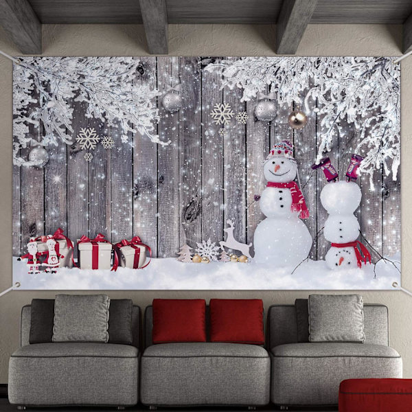 Joulukuvaustaustat, Canvas-puuvillakangastaukkatausta Talvikuvaus Lumimieskuvaustaukkatausta