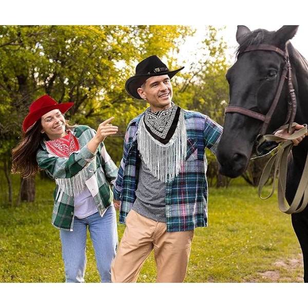 Naisten huopa Cowboy-hattu pukeutumiseen Roolileikki Cosplay-syntymäpäiväjuhliin, punainen