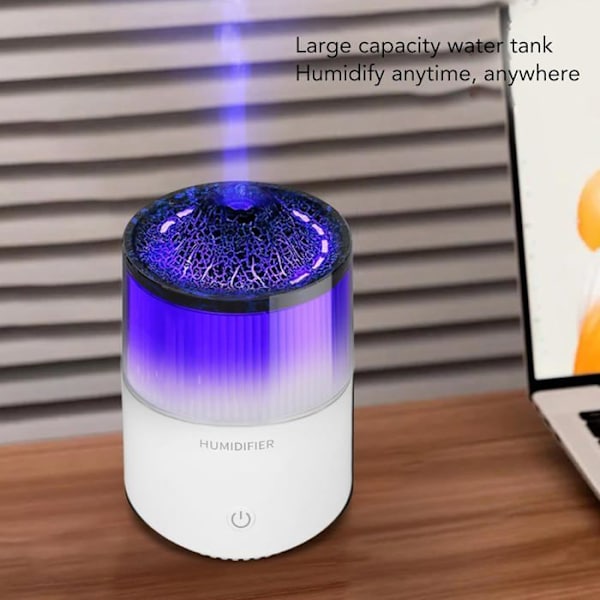 Luftfukter diffuser med omgivelseslys, stillegående, stor kapasitet, hvit
