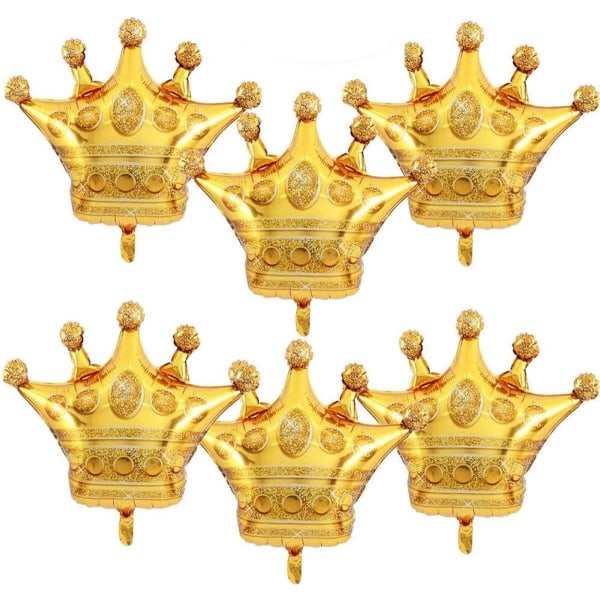 6 kpl 30 tuuman kruunupalloja kultaisia