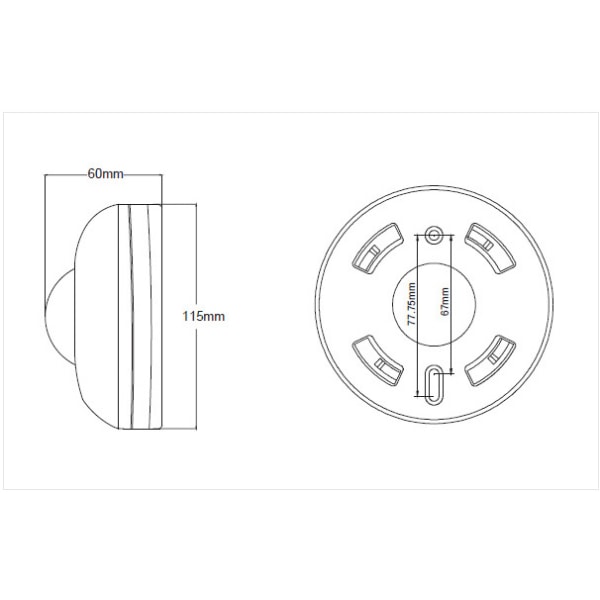 PIR-liiketunnistin Kattoon Asennettava Pinta-asennus 360° Max 1200W