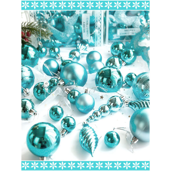 Julminipaket med 30 - 8,5 cm små droppar (isblå)