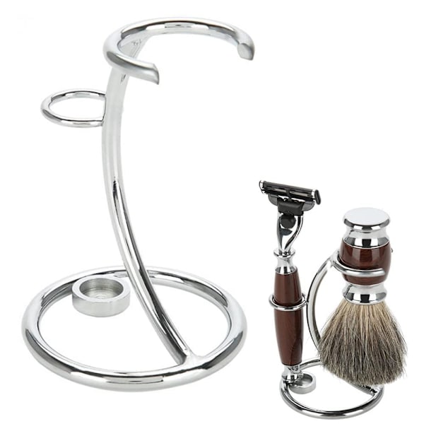 Tungt krombarberingshøjvls- og børsteholder, rustfrit stål barberingshøjvlsholder barberingsbørsteholder til sikkerhedsbarberingsopbevaring barberingsbørsteholder