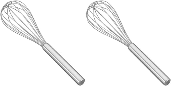 Heavy Duty 8-tråds rustfritt stål visp, 30 cm, sølv 2 stk