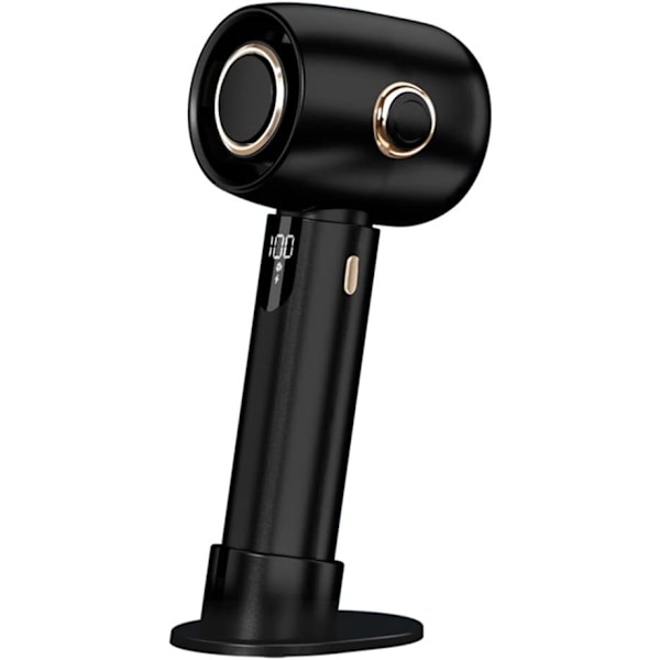 Mini Portabel Fläkt, Handhållen Fläkt, Liten Uppladdningsbar Skrivbordsfläkt, 5 Hastigheter, Batteridriven Fläkt, Låg Ljudnivå Fläkt med LED-Display för Resor