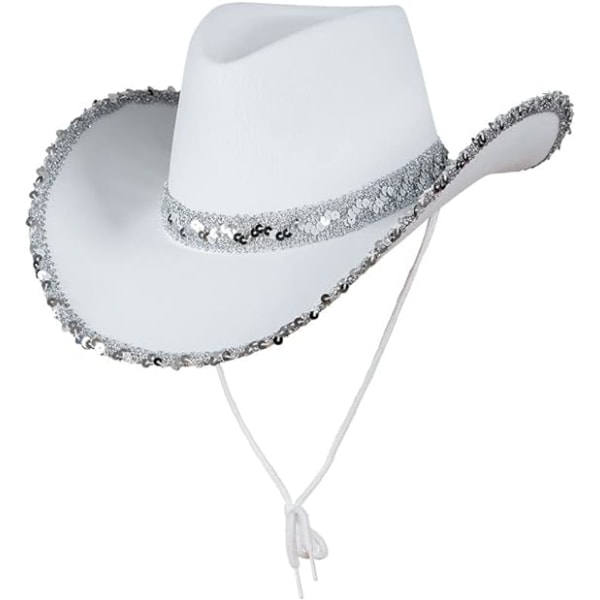 Kostymer Voksen Texan Cowboy Hat Fancy Dress Festtilbehør, hvit