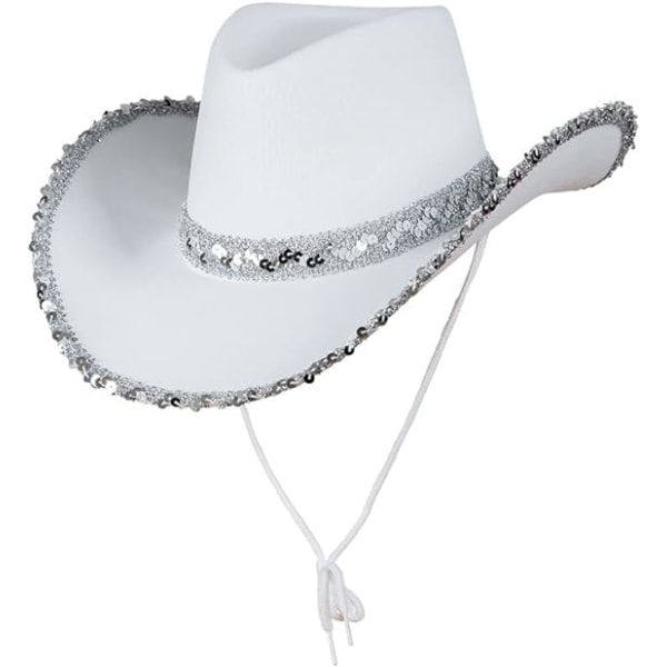 Kostymer Vuxen Texan Cowboy Hat Fancy Dress Party Accessoar, vit