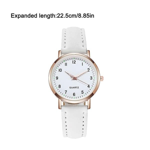 Dam Quartz Analog Armbandsur Vit, Mode Läderrem Damklocka Klassisk Casual Stil White
