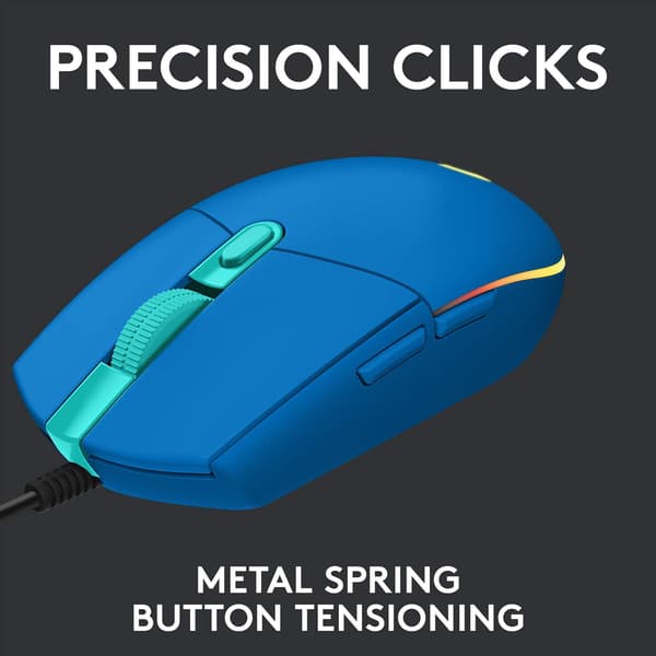 Spillmus med RGB-belysning, 6 programmerbare knapper, spillkvalitetssensor, 6K DPI-sporing, lettvekt