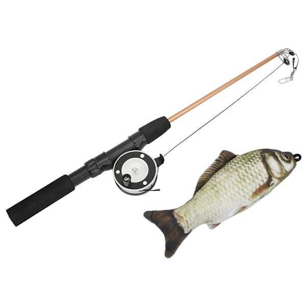 Flexible Telescopic Funny Cat Toy Fishing Rod - Realistic Interactive Pulley Stick for Cats (Grass Carp)