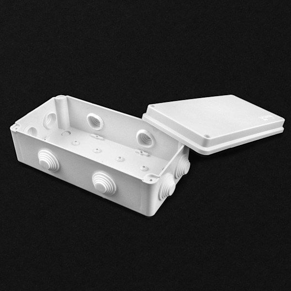 Kopplingsdosa, IP65 i ABS-plast, extern vattentät, Vit, 200 x 100 x 70 mm